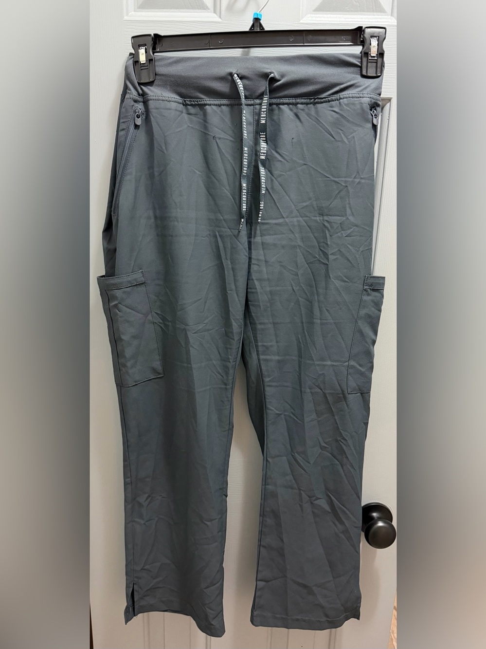 Med Couture Insight Zipper Pewter Scrub Pants Large P MC2702P Medical Tech Vet